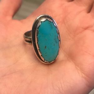 Turquoise and sterling silver ring
